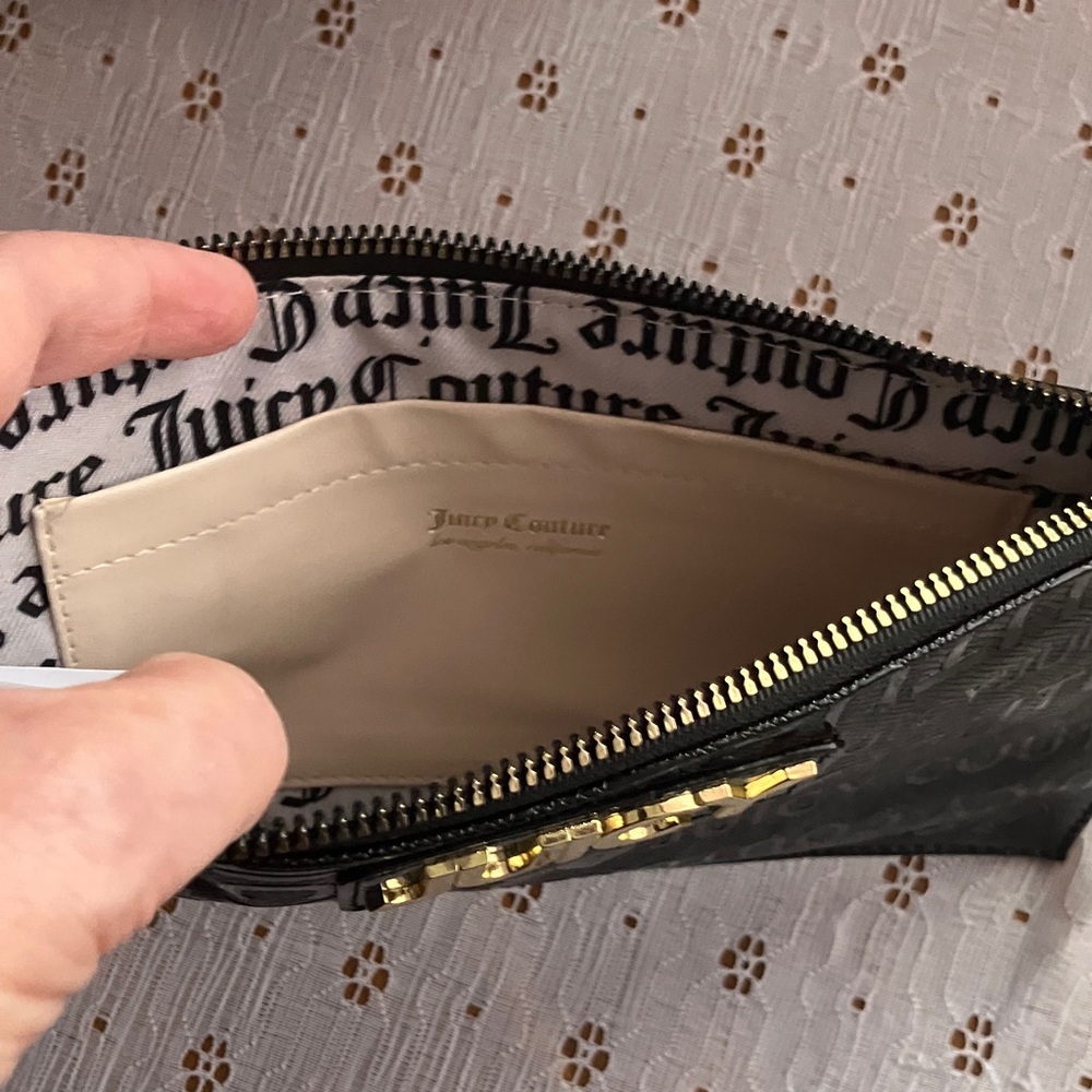 Juicy Couture Embossed Black Pouch wristlet - Picture 5 of 6